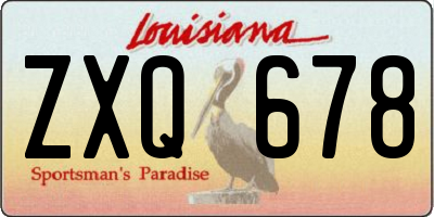 LA license plate ZXQ678