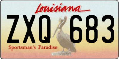 LA license plate ZXQ683