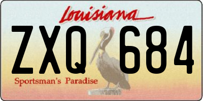 LA license plate ZXQ684