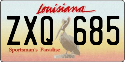 LA license plate ZXQ685