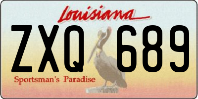 LA license plate ZXQ689