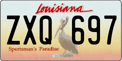 LA license plate ZXQ697