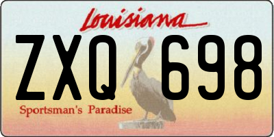 LA license plate ZXQ698