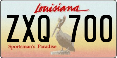LA license plate ZXQ700
