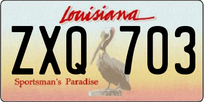 LA license plate ZXQ703