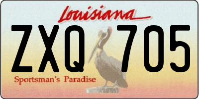 LA license plate ZXQ705