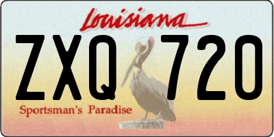 LA license plate ZXQ720