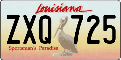 LA license plate ZXQ725