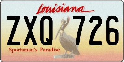 LA license plate ZXQ726