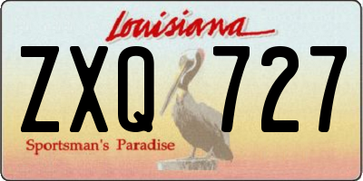 LA license plate ZXQ727