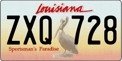LA license plate ZXQ728