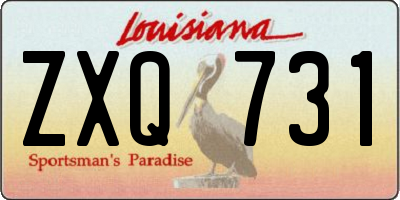 LA license plate ZXQ731