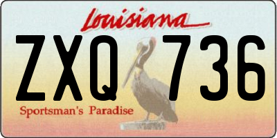 LA license plate ZXQ736
