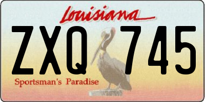 LA license plate ZXQ745