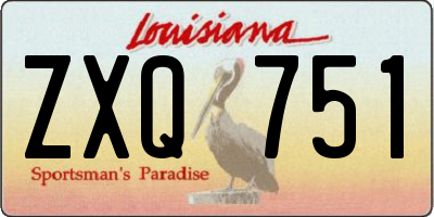 LA license plate ZXQ751