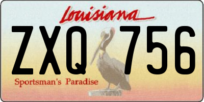 LA license plate ZXQ756