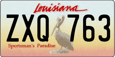 LA license plate ZXQ763