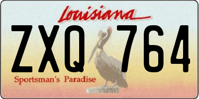 LA license plate ZXQ764