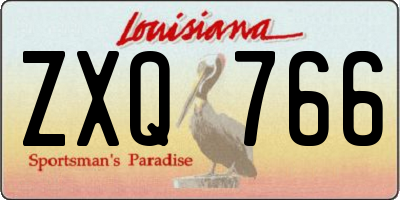 LA license plate ZXQ766