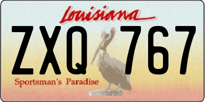 LA license plate ZXQ767