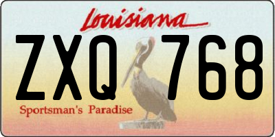 LA license plate ZXQ768