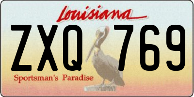 LA license plate ZXQ769