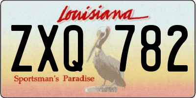 LA license plate ZXQ782