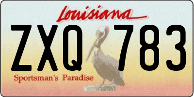 LA license plate ZXQ783