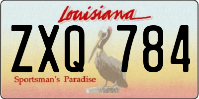 LA license plate ZXQ784