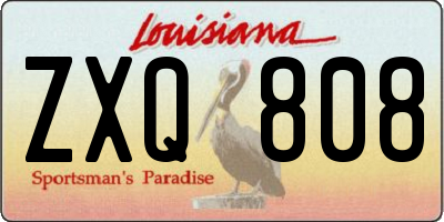 LA license plate ZXQ808