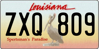 LA license plate ZXQ809