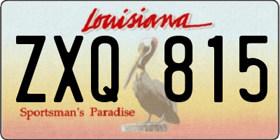 LA license plate ZXQ815