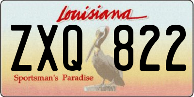 LA license plate ZXQ822