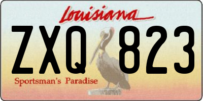 LA license plate ZXQ823