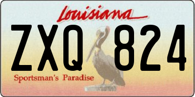 LA license plate ZXQ824