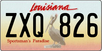 LA license plate ZXQ826