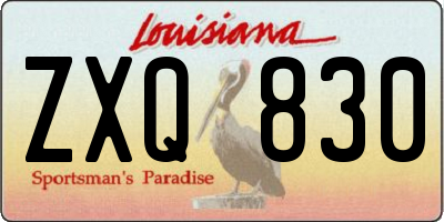 LA license plate ZXQ830