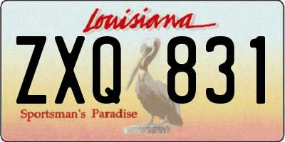 LA license plate ZXQ831