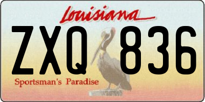 LA license plate ZXQ836