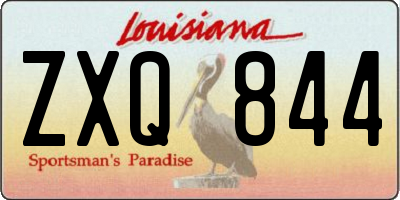 LA license plate ZXQ844