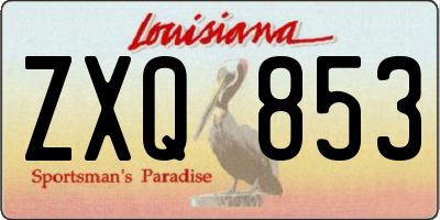 LA license plate ZXQ853