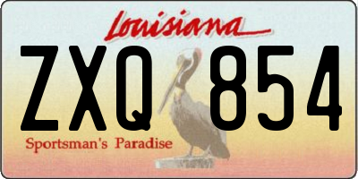 LA license plate ZXQ854