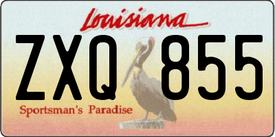 LA license plate ZXQ855