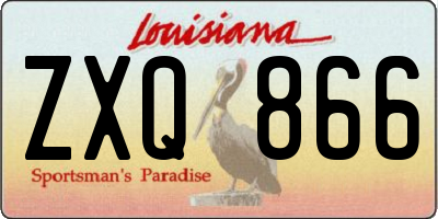 LA license plate ZXQ866
