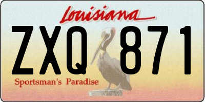LA license plate ZXQ871