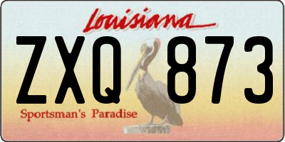 LA license plate ZXQ873