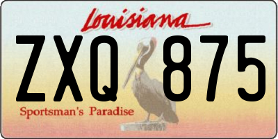 LA license plate ZXQ875