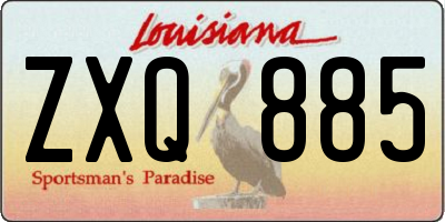 LA license plate ZXQ885