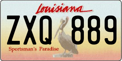 LA license plate ZXQ889