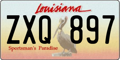 LA license plate ZXQ897
